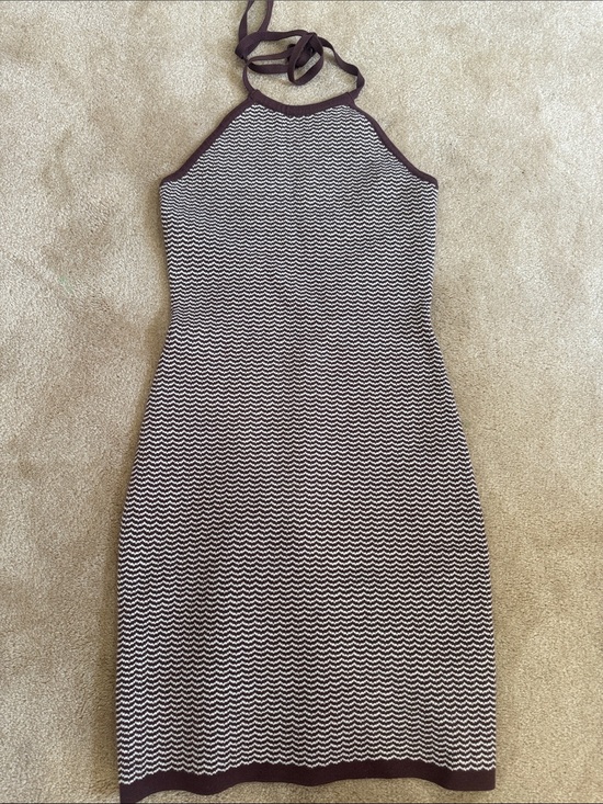 Abercrombie & Fitch Dresses & Skirts - Abercrombie & Fitch Brown and Cream Halter Knit  Dress